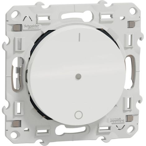 Schneider Electric – Inter va-et-vient lumineux 2 fils sans neutre aluminium – Bornes auto PlusLink – Pour espaces confinés – S530566