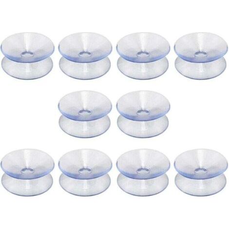 Packung mit 10 doppelseitigen Silikon-Saugnäpfen für Tischplatten, transparente Saugnäpfe ohne Haken, geeignet für Glastischplatten, Größe: 35 mm
