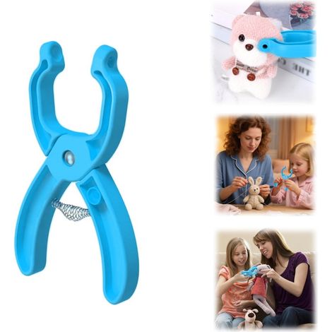 Puppenaugen-Einbauzange, Sicherheitsaugenzange zum Häkeln, Häkelspielzeugaugen-Werkzeug, Sicherheitsaugen-Werkzeug, Plüschtieraugen-Werkzeug, geeignet, blau, 6,3 cm (1/5)
