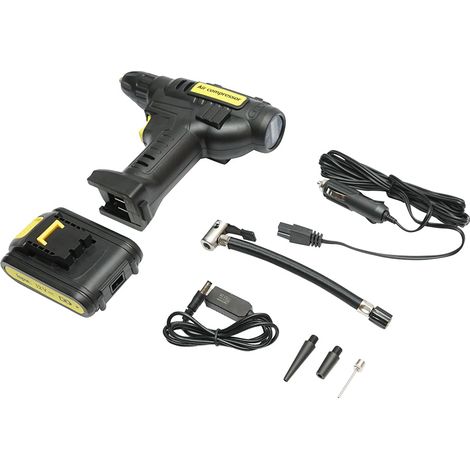 Compressore d'aria portatile digitale per auto 12V/120W, 150 PSI, illuminazione a LED, batteria agli ioni di litio da 2000 mAh Breckner Germany (1/5)