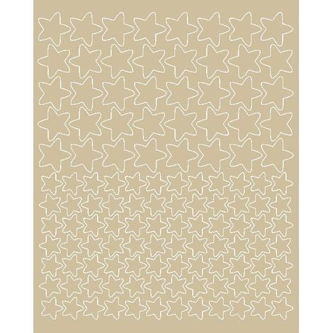 Fahrradhelm-Aufkleber, Sternaufkleber, 124 Stück, beige glänzend