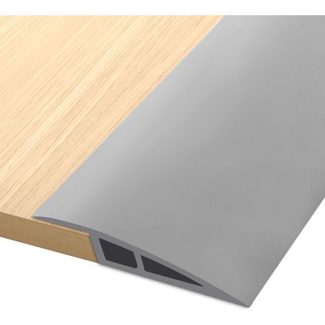 1M5CM Barre de Seuil Adhesive, Seuil de Porte Adhesif PVC, Barre de Seuil Rattrapage de Niveau pour Hauteur du Seuil 5mm 10mm, Rampe de Seuil Bandes de Transition Sol (Gris) (1/5)