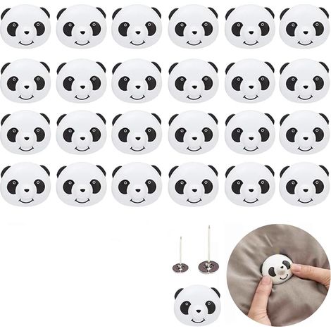 24 pinzas para edredón, pinzas de plástico con forma de panda para fundas de edredón y ropa. (1/5)