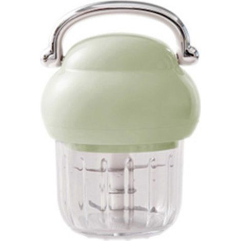 Mini robot culinaire électrique compact et multifonctionnel, idéal pour hacher l'ail, la viande, les aliments pour bébé et les épices. Parfait pour la cuisine maison et les repas rapides. Vert. (1/4)