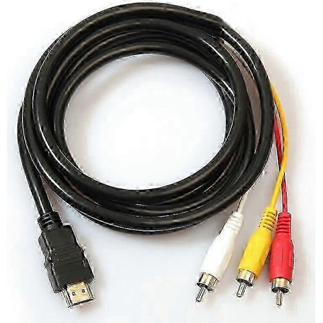 Adaptateur émetteur HDMI vers RCA 1,5 m pour câble audio/vidéo, fiche plaquée or, âme en cuivre pur. (1/4)