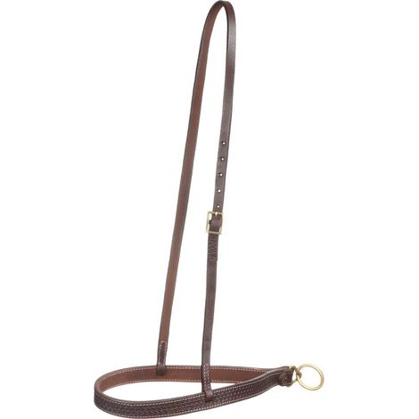 Testiera a un orecchio in cuoio con fibbie in ottone: ONE SIZE, oliato