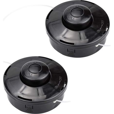 2 PCS Tonte Accessoires Fil Tête à Double Filetage Automatique Tête de Débroussailleuse Universelle Filetage M10 x 1,25, pour Coupe-herbe, Bobine de Fil de Rechange à Essence, Outil Multifonctionnel (1/5)