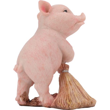 Figurine de Cochon Rustique en Résine, Miniature Décorative pour Intérieur Campagnard (1/5)