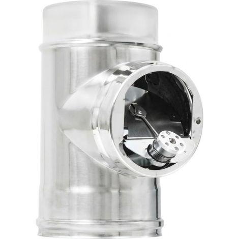 MAKA Modulo Regolatore di Tiraggio Canna Fumaria Doppia Parete Aria Inox Inox Ø 200 mm (esterno 250) (1/5)