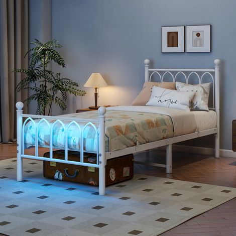 letto struttura letto 90x200 LED USB bianco OKMYHOME
