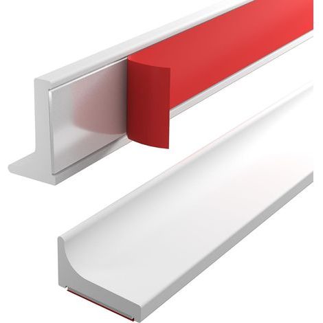 Protezione per la soglia della porta della doccia - barriera in silicone autoadesiva, flessibile e impermeabile, facile da installare, adatta per box doccia, vasche da bagno e lavandini, 200 cm. (1/5)