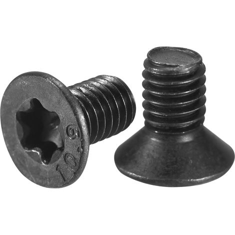 30Pcs Vis À Tête Plate Torx M6-1 x 10mm Finition Oxyde Noir (1/5)
