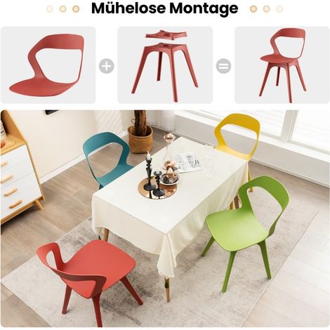 Set di 4 sedie da pranzo, PP moderno, 48x54x81 cm (1/5)