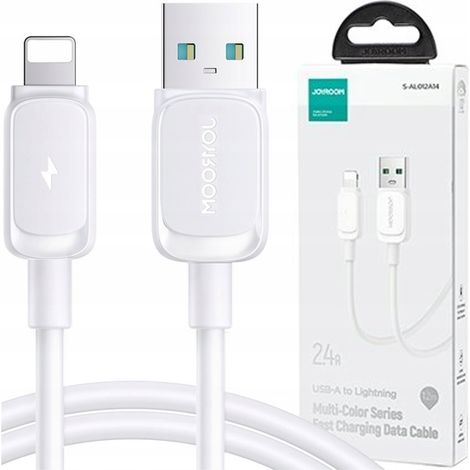 Cavo per iPhone Lightning - USB 2.4A 1.2m bianco