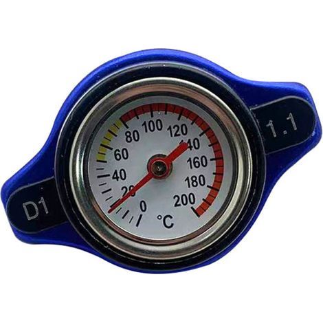 Zwei universelle Hochdruck-Kühlerdeckel für Kraftfahrzeuge, ein großer und ein kleiner, mit Verschlusskappe und 1,1-bar-Thermometer.—2-2:FORTELIX H (1/4)