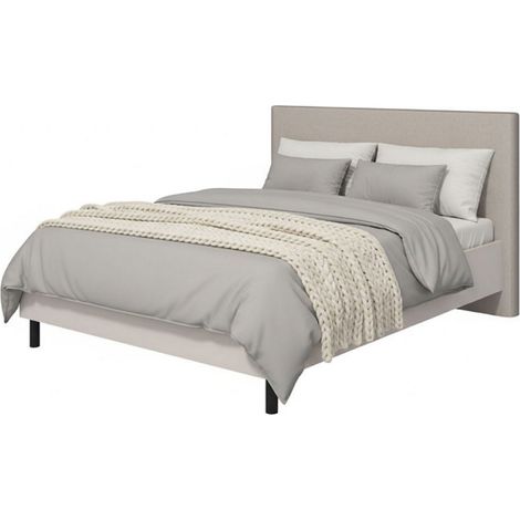 Französisches Bett Pavarolo, Matratzengröße 180x200 cm, Gepolstert, Gepolstertes Kopfteil, Beige