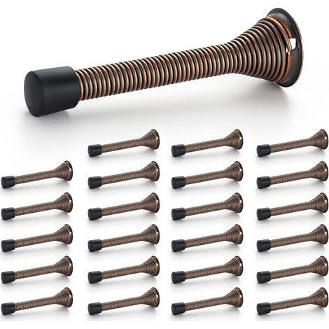 Fermaporta, set da 24, in bronzo, a molla, con fermo in gomma, per la parte inferiore della porta. (1/5)