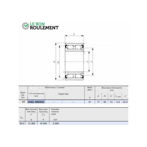 Roulement à rouleaux cylindriques NAG4903-UU-IKO