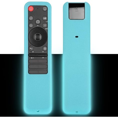 Télécommande en Silicone Compatible avec LG MR25GA TV Magique Télécommande Coque Protectrice à l'épreuve des Chocs avec Une Lanyard(Bleu Fluorescent) (1/5)