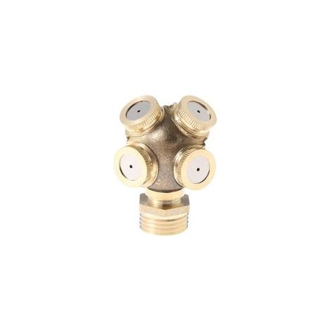 Buse de brumisation, buse de brumisation en Laiton à 4 Trous pour arrosage de Jardin, raccord d'eau avec Adaptateur de 1,27 cm pour Jardin extérieur – Lot de 1 (1/4)