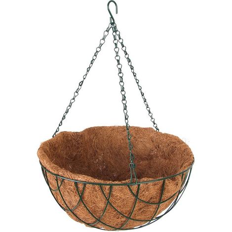 Blumenampel 25cm mit Kokosfaser Pflanzeinlage Hängeampel Hängeschale Pflanztopf (1/2)