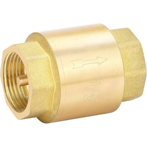 Clapet anti-retour 1/2 pouce,Clapet Anti-Retour Vertical en Laiton,Pour pompes, puits, machines à laver, jardins, etc (1/5)