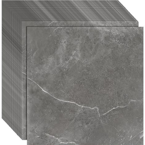 Revêtement de sol en PVC auto-adhésif, 30 x 30 cm, lot de 40 pièces, revêtement de sol en vinyle, auto-adhésif, protection de sol imperméable, pour cuisine, salon, salle de bain (1/5)