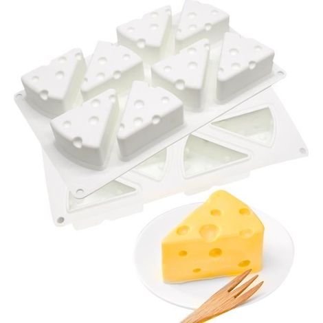 8 trous 3D Moule en silicone en forme de fromage ,outil de cuisson de gâteau de pâtisserie (1/4)