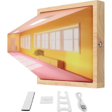 3D Naked Eye Visual Optical Night Light False Idea Decorative USB Wall Art Lamp No Drilling LED Painting Hallway (1/5)