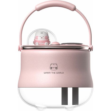 Umidificatore portatile compatto ricaricabile, modello nuovo, per camera da letto e scrivania, colore rosa (1/5)
