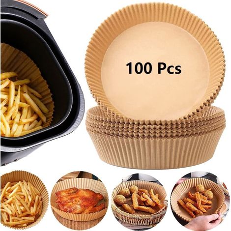100 accessoires pour friteuse à air chaud : papier cuisson antiadhésif jetable, outil de cuisine
