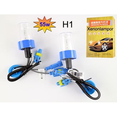 Ampoules xénon 55 W H1 5000 K (lot de 2) - Boîtier métallique - Multicolore (1/5)