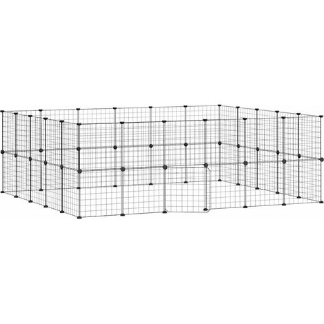 Gabbia per animali con 44 pannelli e porta 35 x 35 cm nera 020041586