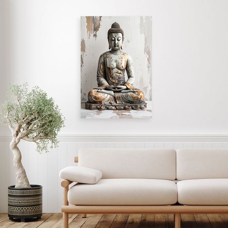 Wandbild Buddha Zen Spa auf grauem Hintergrund 60x90 (1/4)