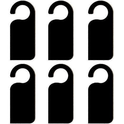 Lot de 6 mini tableaux noirs créatifs double face pour poignées de porte, étiquettes décoratives, panneaux d'affichage pour hôtels et pendentifs.-Black (1/2)