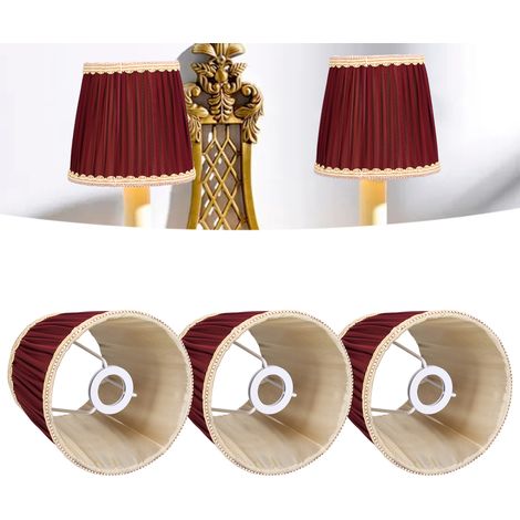 Set mit 3 Stofflampenschirmen, Einbaulampenschirmen, Kerzenlampenschirmen, Tischlampenschirmen, Kristallleuchter-Lampenschirmen, modernen und minimalistischen E14-Lampenschirmen, verkauft im 3er-Set. (1/5)