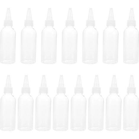 Lot de 15 flacons doseurs pour sauces, distributeurs de condiments, flacons à presser, embouts pour flacons à sauce (1/5)