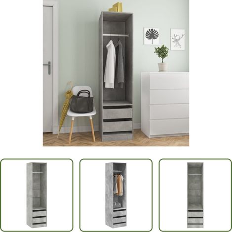 Schubladen - Kleiderschrank Schubladen Betongrau 50x50x200cm Holzwerkstoff (1/5)