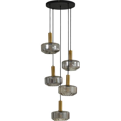 [GEBRAUCHT] B-Ware Lindby Hängeleuchte Hildur ø 22 Cm Rauchgrau Glas Deckenlampe Lampe Leuchte S88 (1/2)