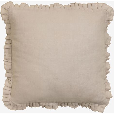 SKLUM Quadratisches Leinenkissen (50x50 cm) Nandrin Beige Leinen                                  
