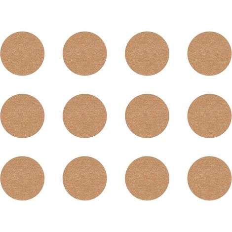 12x Cache vis adhésif autocollant diamètre 40mm protection bouchon trou obturateur meuble table chaise maison, Papier kraft
