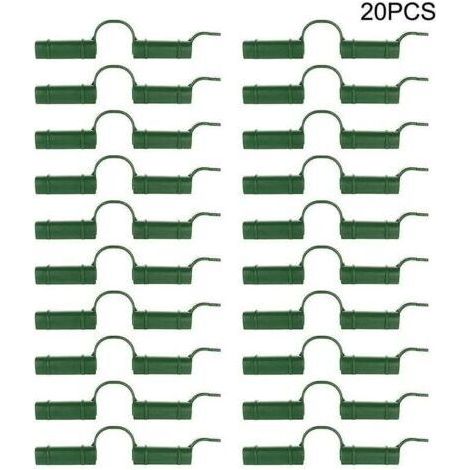 Lot de 20 clips de fixation pour serre - Pour tube de serre - Outil fixe - Pour bâche de jardin - Protection solaire. 1.1cm (1/4)
