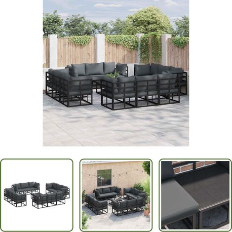 Gartenmöbel -  Gartensofa-set 13 pcs Schwarz Metall (1/5)