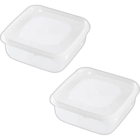 Lot de 2 boîtes de rangement de cuisine transparentes pour fromage et fruits, idéales pour le réfrigérateur.