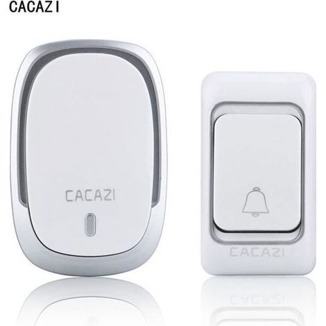 Sonnette sans fil étanche avec 36 mélodies et portée de 300m - 300M LED - K01-AC - ABS - Argent (1/4)