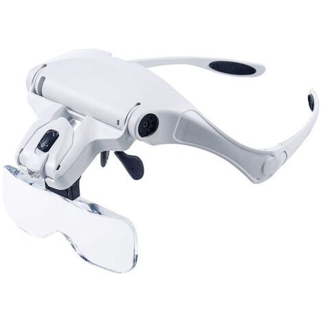 Loupe Lunettes avec Éclairage LED - Lunette Loupe avec 2 Lumières LED Frontale Grossissantes Casque Loupe - 1x à 3.5X Zoom Electronique, Bijoux,Montres (1/5)