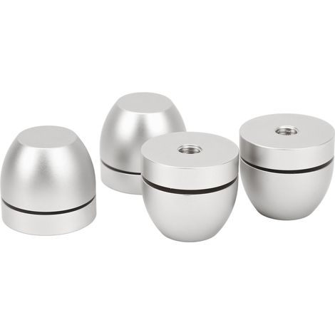 Supports anti-vibrations en aluminium pour enceintes, pieds d'isolation argentés pour amplificateurs hi-fi (1/5)