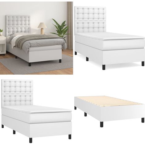 Boxspringbett mit Matratze Weiß 80x200 cm Kunstleder - Boxspringbett - Boxspringbetten - Home & Living (1/5)