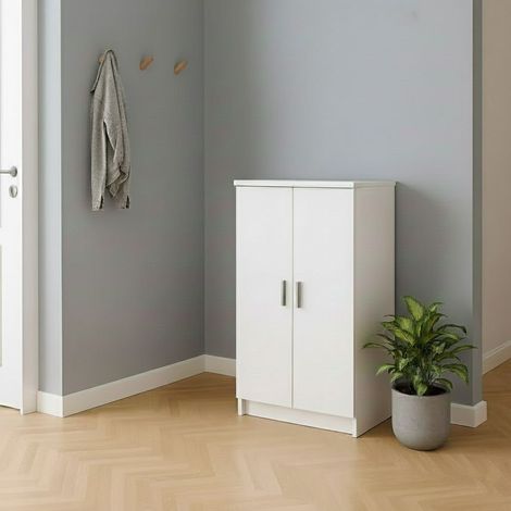 Scarpiera - 6 Ripiani 7 Vani, Bianco Opaco, -, 54.6x35.3x108.4h cm Catamarca