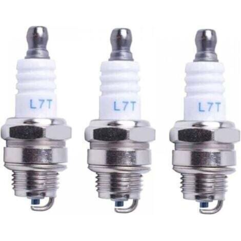 Pack de 3 Bougies d'Allumage L7T Compatible Husqvarna et Stihl (NGK BPMR7A, Bosch WSR6F) pour Tronçonneuses et Tondeuses (1/4)